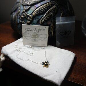 Honey Bee Necklace 16"  925 Silver New